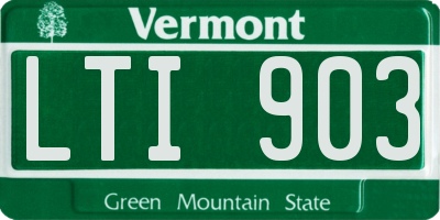 VT license plate LTI903