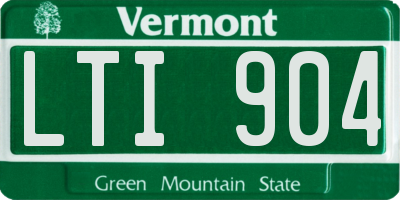 VT license plate LTI904