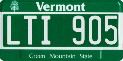 VT license plate LTI905