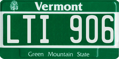 VT license plate LTI906