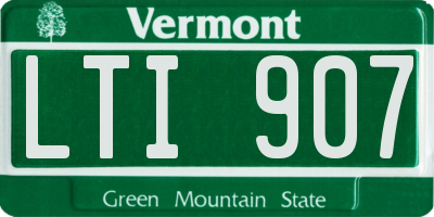 VT license plate LTI907