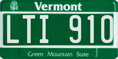 VT license plate LTI910