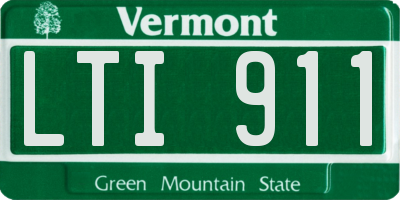VT license plate LTI911
