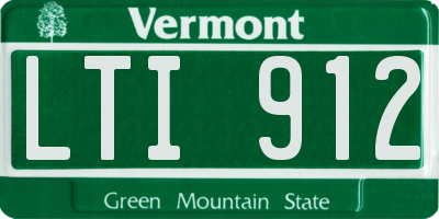 VT license plate LTI912