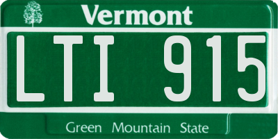 VT license plate LTI915