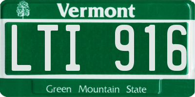 VT license plate LTI916