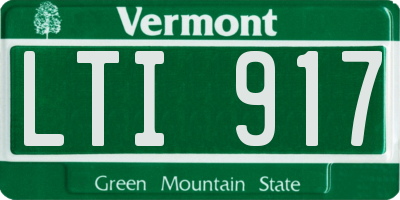 VT license plate LTI917