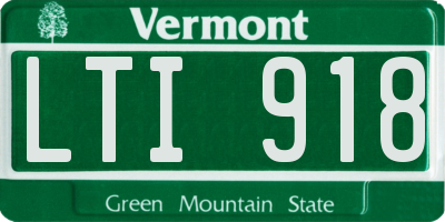 VT license plate LTI918