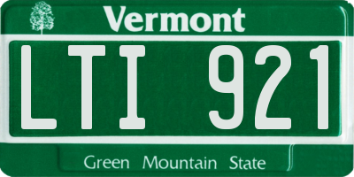 VT license plate LTI921