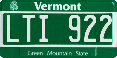 VT license plate LTI922