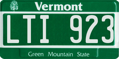 VT license plate LTI923