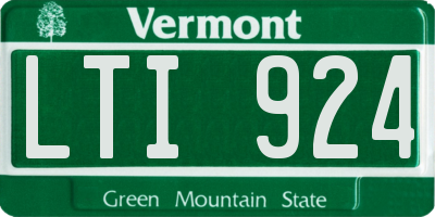 VT license plate LTI924