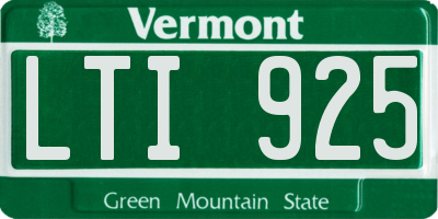 VT license plate LTI925