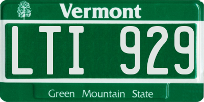 VT license plate LTI929