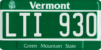 VT license plate LTI930