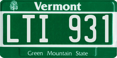 VT license plate LTI931