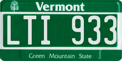 VT license plate LTI933