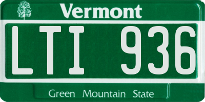 VT license plate LTI936