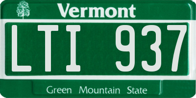 VT license plate LTI937