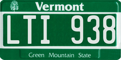 VT license plate LTI938