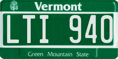 VT license plate LTI940