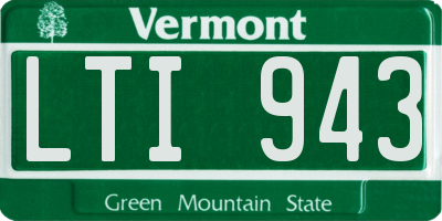 VT license plate LTI943
