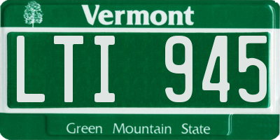 VT license plate LTI945