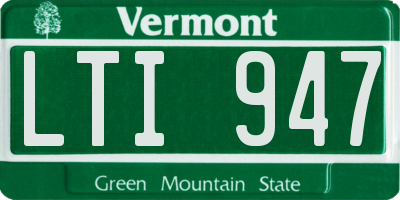 VT license plate LTI947