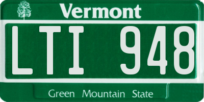 VT license plate LTI948