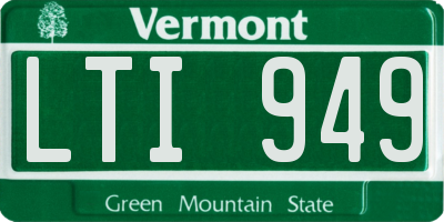 VT license plate LTI949
