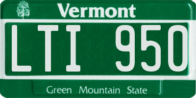 VT license plate LTI950