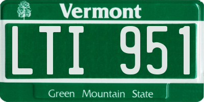 VT license plate LTI951