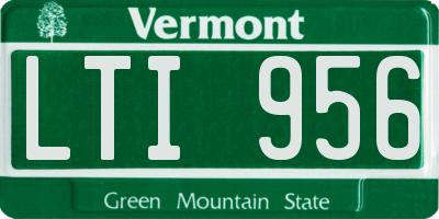 VT license plate LTI956