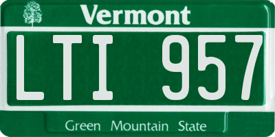 VT license plate LTI957
