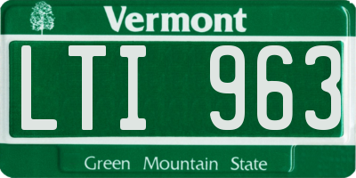 VT license plate LTI963