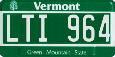 VT license plate LTI964