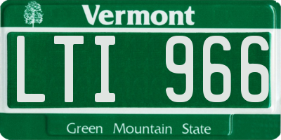 VT license plate LTI966