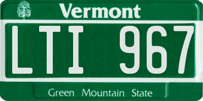 VT license plate LTI967