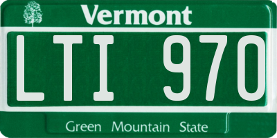 VT license plate LTI970