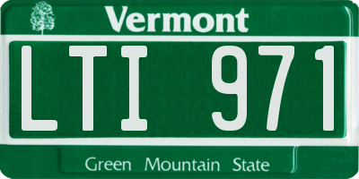 VT license plate LTI971