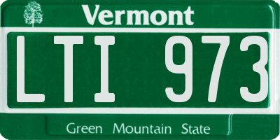 VT license plate LTI973