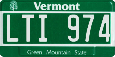VT license plate LTI974