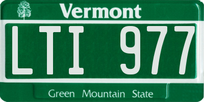 VT license plate LTI977