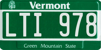 VT license plate LTI978