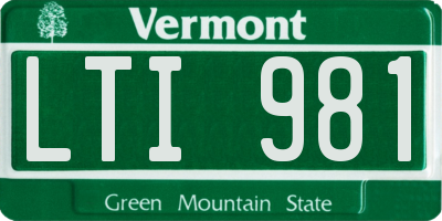 VT license plate LTI981
