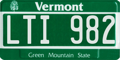 VT license plate LTI982