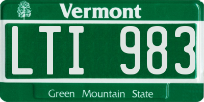 VT license plate LTI983