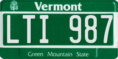 VT license plate LTI987