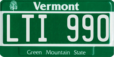VT license plate LTI990