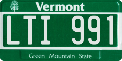 VT license plate LTI991